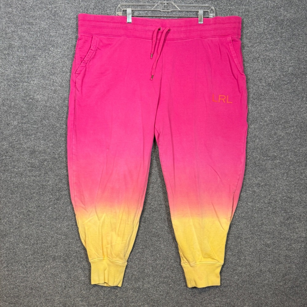 LRL Ralph Lauren Pants Womens 2XL XXL Jogger Sweatpants Ombre Colorful Plus Size